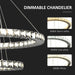 LED Chandelier with 2 Crystal Rings and 3 Light Modes - Silver - Green4Life