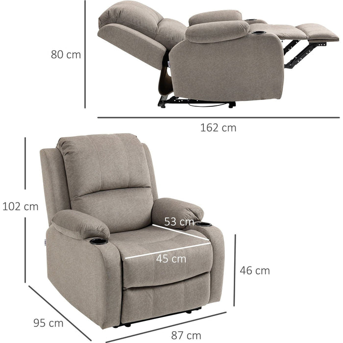 Recliner Armchair, with Leg Rest & Cup Holder - Brown - Green4Life