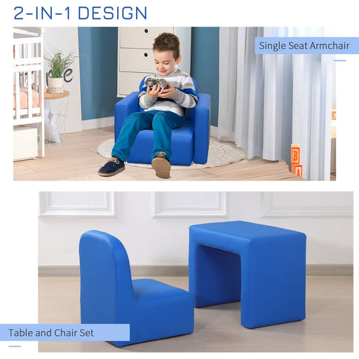 Blue Lagoon 2-in-1 Kids Armchair and Table Set - Green4Life