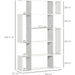 Freestanding 5-Tier Modern Bookcase with 13 Open Shelves - White/Grey - Green4Life