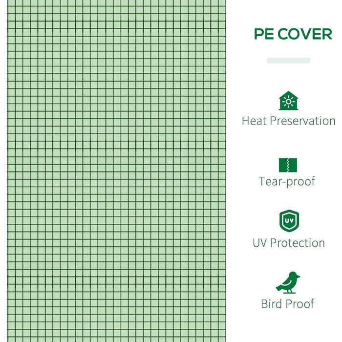 Outsunny 295L x 100W x 80H cm Small PVC Tunnel Greenhouse with Steel Frame - Green - Green4Life