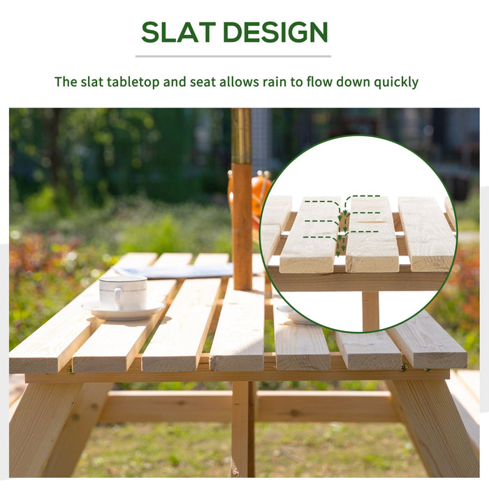 4-Seater Wooden Picnic Table - Outsunny - Green4Life