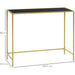 Modern Console Table with Tempered Glass Top and Steel Frame - Black/Gold - Green4Life