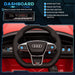 HOMCOM 12V Kids Electric Ride-On Car Audi Licensed withParental Remote Control, Suspension System, Lights, Music, Motor - Red - Green4Life