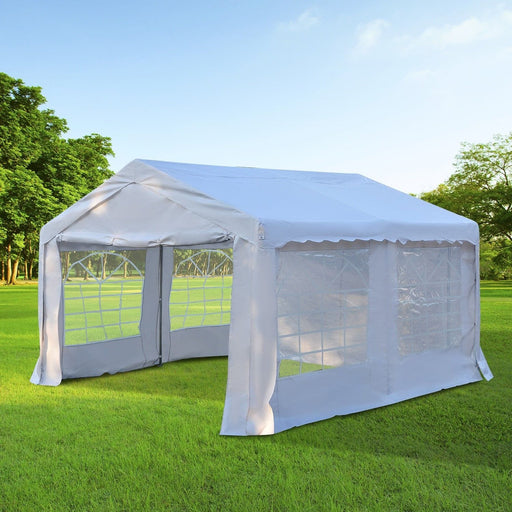 Outsunny 4x4m Portable Party Tent with Sidewalls & Double Doors - Green4Life