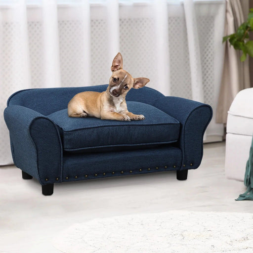 Azure Snuggle Small Dog Sofa – Cosy Blue Retreat - Green4Life