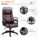 Vinsetto High Back Extra Padded Executive Office Chair with 6- Point Massage Function - Brown - Green4Life