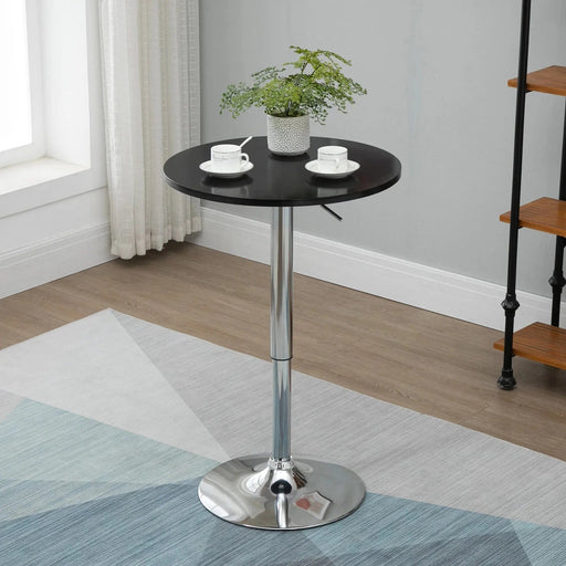 Modern Round Bar Table with Adjustable Height - Black - Green4Life