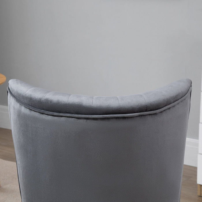 Velvet-Feel Accent Chair - Grey - Green4Life