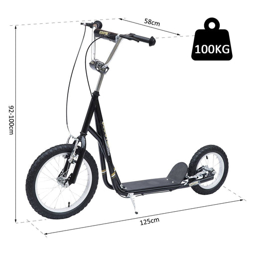 Push Scooter with Pneumatic Tyres - Black - Green4Life