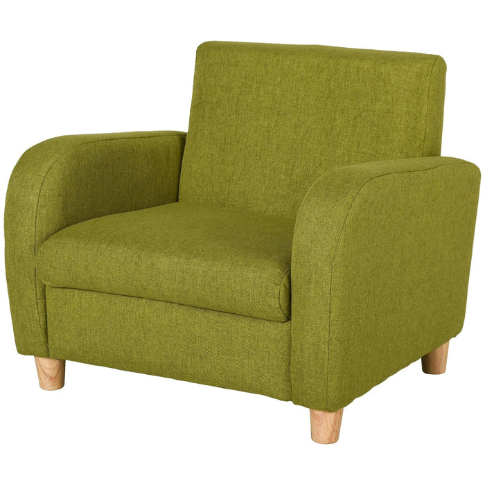 Lush Green Kids Armchair with High Back and Anti-Slip Legs - Green4Life