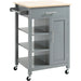 Kitchen Trolley with Storage Shelves & Drawer - Grey - Green4Life