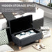 Linen-Look Storage Ottoman with Padded Top - Grey - Green4Life