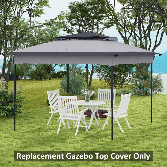 Outsunny Grey 3.25x3.25m Dual Tier Gazebo Replacement Top, UV30+ Protection - Green4Life
