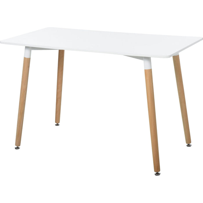 Scandinavian Style Dining Table with Wooden Legs - White (Chairs not included) - Green4Life