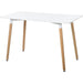 Scandinavian Style Dining Table with Wooden Legs - White (Chairs not included) - Green4Life