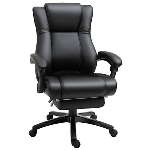Vinsetto Executive PU Leather Office Chair with Footrest and Adjustable Height - Black - Green4Life