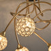 Contemporary Crystal Chandelier with 5 Ball Lampshades - Gold - Green4Life