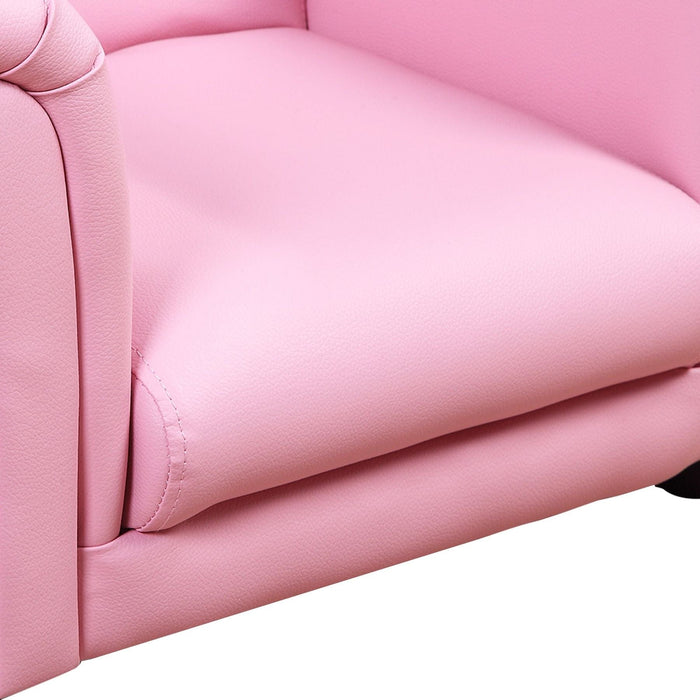 Pretty Pink Kids Armchair with Matching Footstool - Green4Life