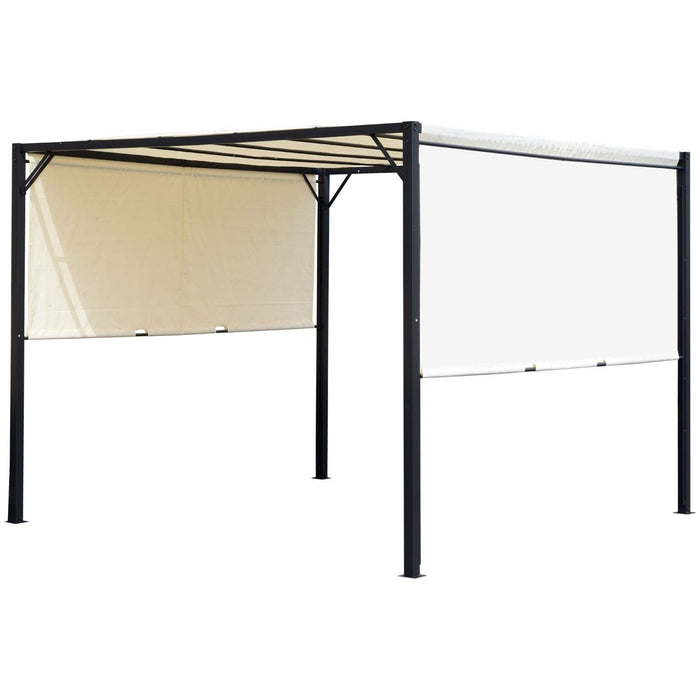 Outsunny Cream Elegance 3x3m Pergola Canopy with Adjustable Cover - Green4Life