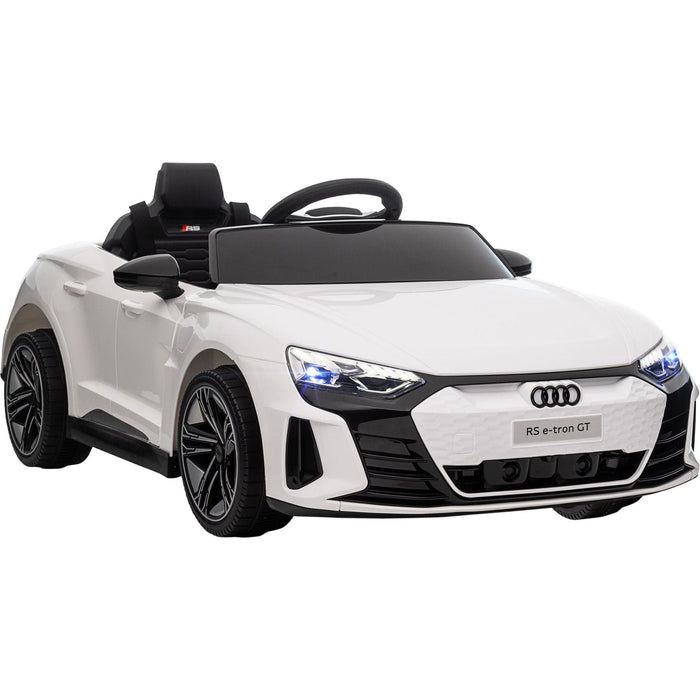 HOMCOM  Kids Electric Ride On Car with Parental Remote Control, Audi Licensed, 12V Battery Powered Toy with Suspension System, Lights, Music - White - Green4Life