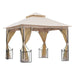 Outsunny Beige 3x3m Gazebo with 2-Tier Roof Canopy and Steel Frame - Green4Life