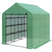 Outsunny Walk-in Greenhouse with 4 Tier Shelves 244L x 180W x 210H cm - Green - Green4Life