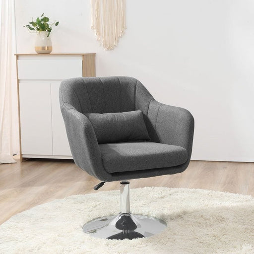 HOMCOM Swivel Accent Chair with Adjustable Height & Thick Cushion - Dark Grey - Green4Life