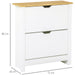 Shoe Storage Cabinet with 2 Flip Drawers and Adjustable Shelves - White - Green4Life