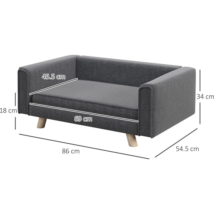 Modern Grey Elevated Pet Sofa – Small/Medium - Green4Life