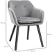 Set of 2 Dining Chairs with Velvet-Touch Fabric Upholstery - Grey - Green4Life