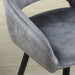 Set of 2 Velvet-Touch Fabric Bar Chairs with Backs and Steel Legs - Grey - Green4Life