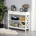 Console Table Side Desk with 2 Shelves & 2 Drawers - White - Green4Life