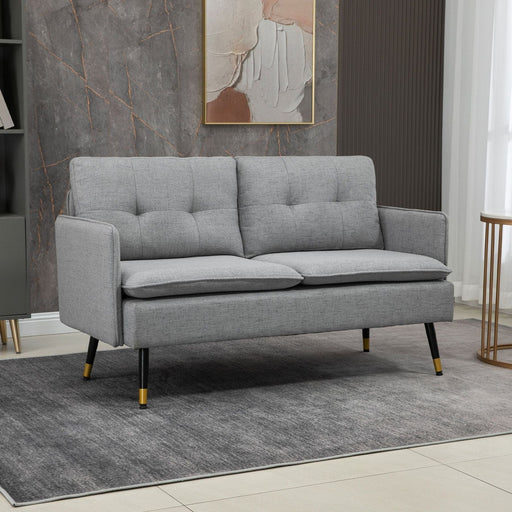 Two-Seater Button Tufted Sofa - Grey - Green4Life