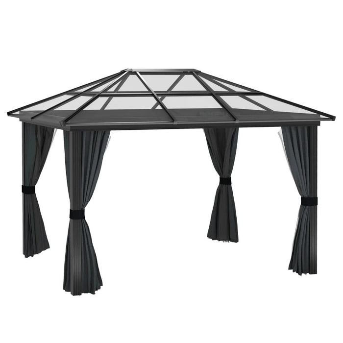 11 x 10 ft (3.6 x 3m) Hardtop Gazebo with UV-Resistant Roof and Aluminium Frame - Complete with Mosquito Netting - Outsunny