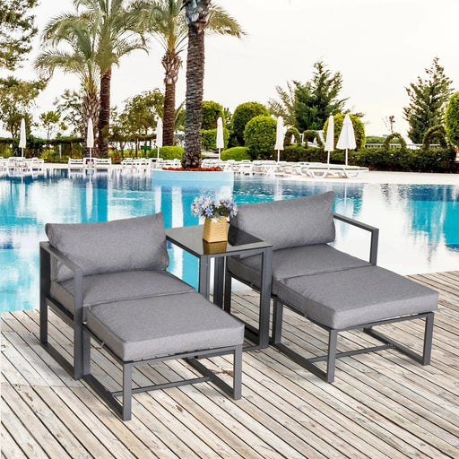 5-Piece Lounge Set - Grey - Outsunny - Green4Life