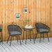 Outsunny Bistro Bliss - 2-Seater Rattan Bistro Set with Round Table - Grey/Black - Green4Life