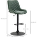 Set of 2 Adjustable Retro Bar Chairs with Swivel Seat - Dark Green - Green4Life