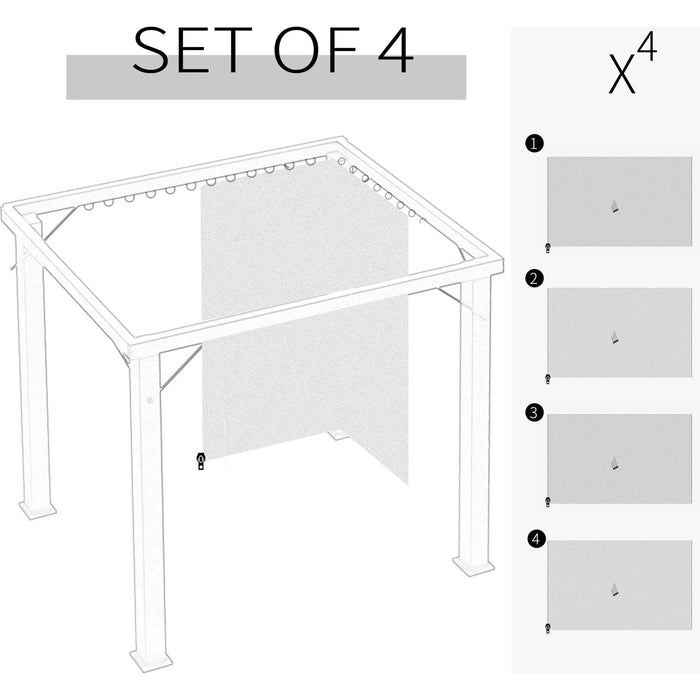 Outsunny 3x3m Beige Universal Gazebo Sidewalls (4 Pack) - Green4Life