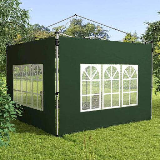 Outsunny Green 3x3/3x4m Gazebo Side Walls with Windows - Green4Life