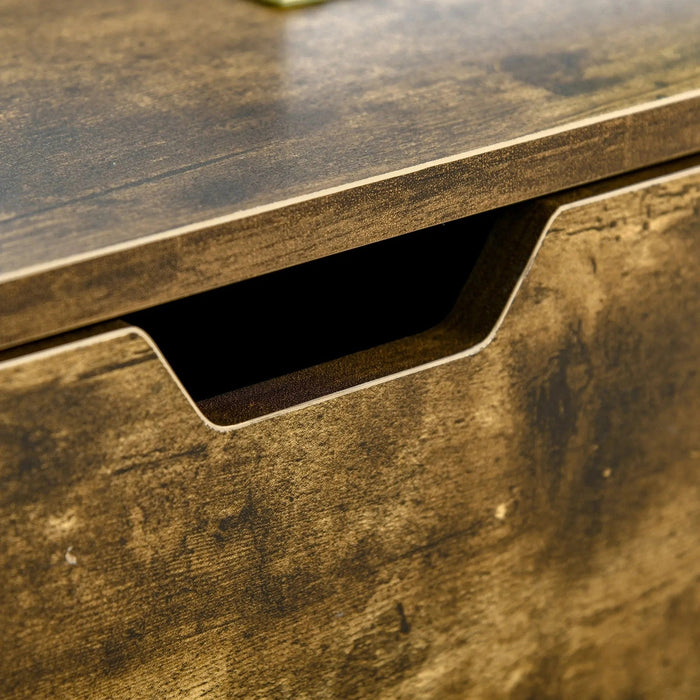 HOMCOM Retro Style Coffee Table with Storage Shelf, Drawer & Metal Frame 106W x 48D x 43H cm - Rustic Brown - Green4Life