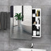 kleankin Wall Mounted Bathroom Storage Cabinet with Sliding Mirror Door and 3 Shelves - Green4Life