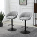 Set of 2 Modern Swivel Bar Stools with PU Leather Upholstery, Footrest, Armrests, and Back - Light Grey - Green4Life