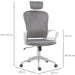 Vinsetto High-Back Office Chair with Velvet Style Fabric Upholstery - Grey/White - Green4Life