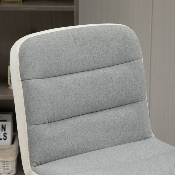 Set of 2 Fabric Upholstered Bar Chairs with Height Adjustment, 360° Swivel, Backrest & Footrest - Light Grey - Green4Life