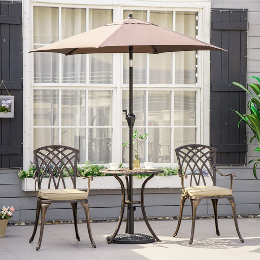 Elegance in Bronze - 3-Piece Cushioned Cast Aluminum Bistro Set - Outsunny - Green4Life