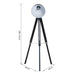 Industrial Style Floor Lamp with Wooden Tripod Legs - Black & White - Green4Life