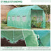 Outsunny 4 x 2M Polytunnel Galvanised Frame Greenhouse with Windows and Door - Green - Green4Life