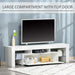 High Gloss Futuristic TV Stand with LED Lights 160W x 35D x 45H cm - White - Green4Life