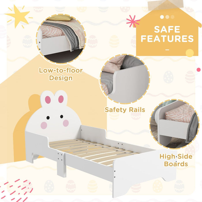 Bunny Bliss White Toddler Bed with Rabbit Design - Green4Life